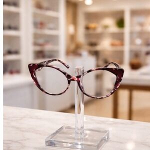 Womens Oversized Cat Eye Glasses Pink Purple Tortoise Shell Fashion Eyewear